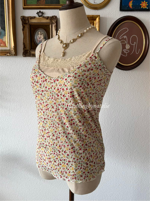 Y2K Floral Stretchy Cami Size S