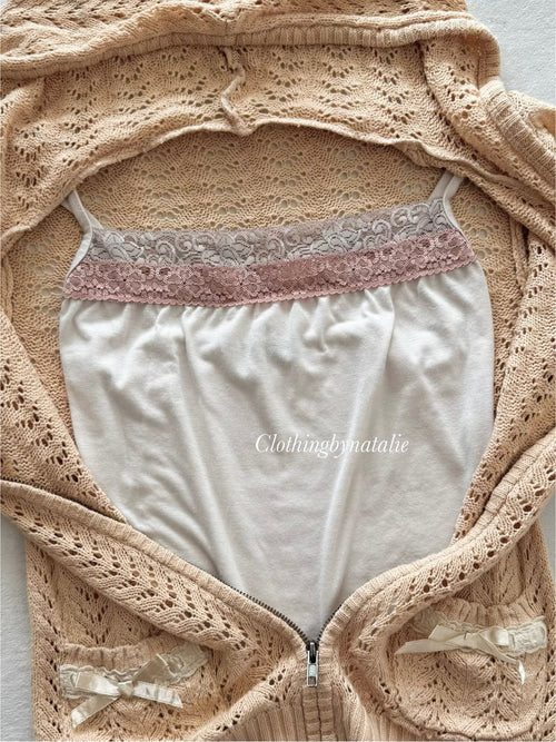 Orange Cardigan Cami Set Size S