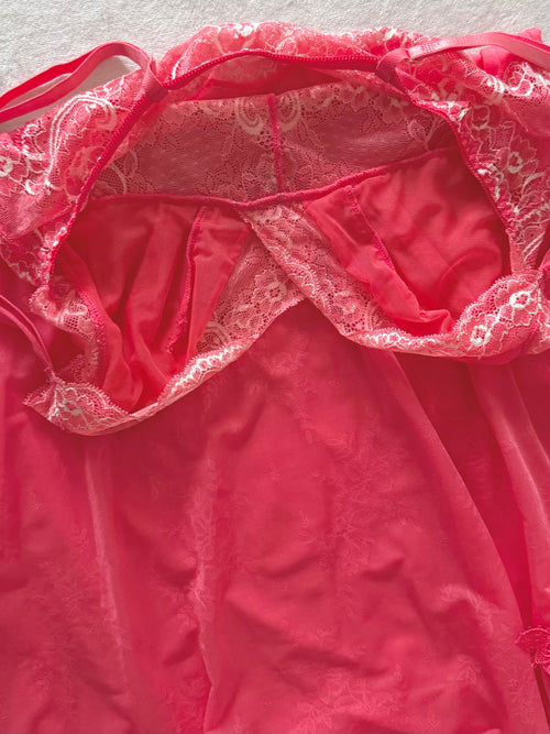 Hot Pink Sheer Mesh Slip Size S