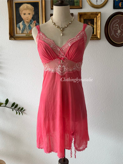 Hot Pink Sheer Mesh Slip Size S