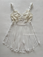 Fairy White Pleated Chiffon Slip Size M