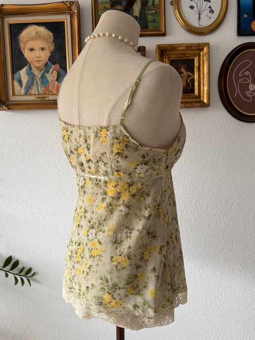 Green Floral Chiffon Cami Size S
