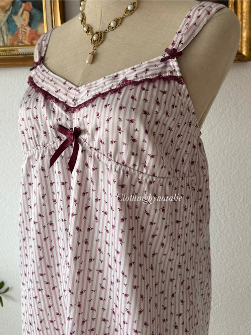 Mini Floral Satin Slip Size M