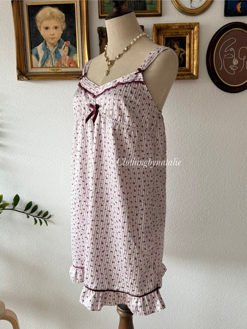 Mini Floral Satin Slip Size M