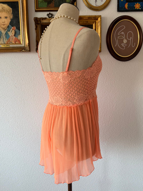 Orange Sheer Lace Teddy size S/M