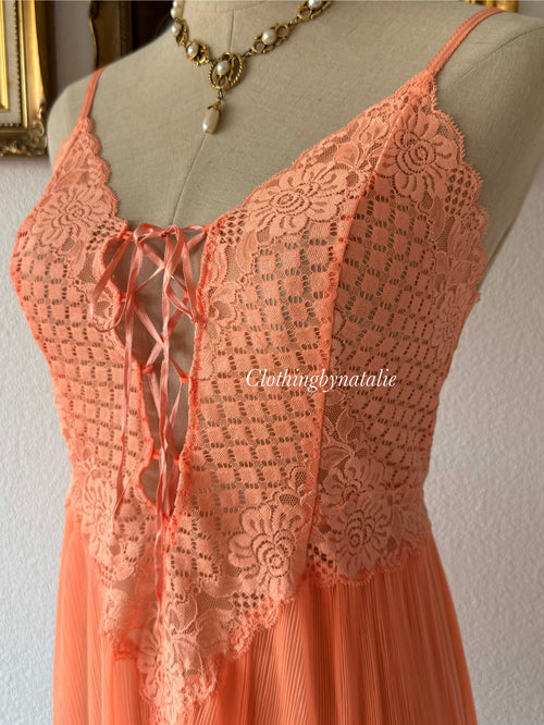 Orange Sheer Lace Teddy size S/M