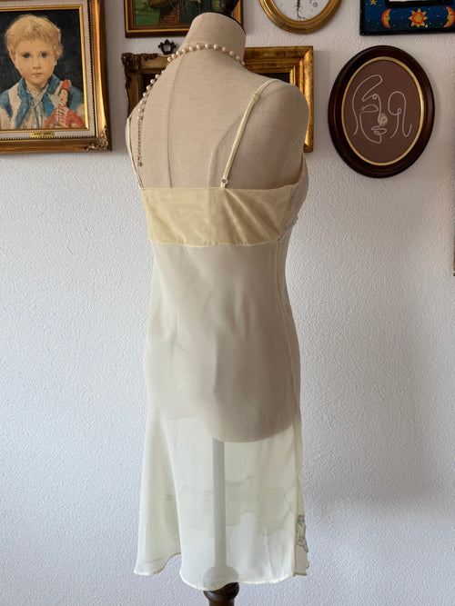 Sheer Yellow Chiffon Slip Size S