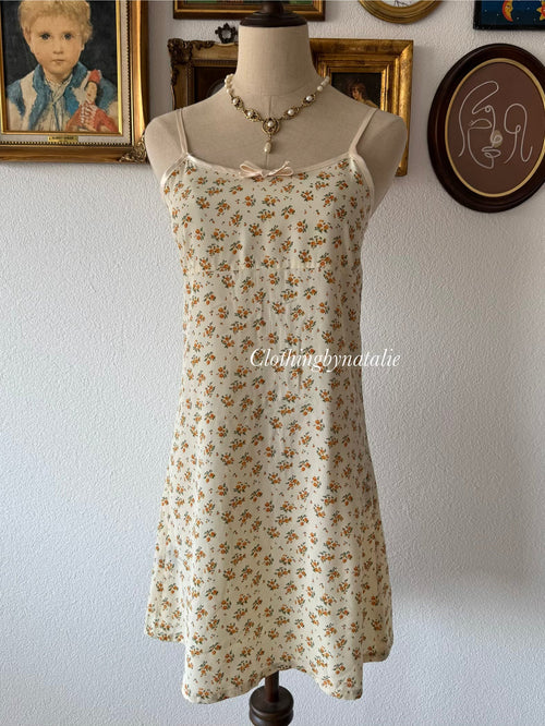 Floral Yellow Sheer Slip Size S