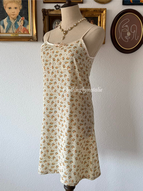 Floral Yellow Sheer Slip Size S