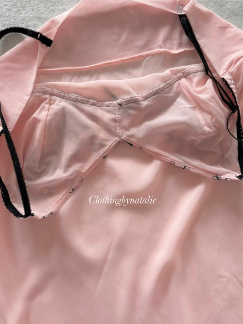 Sheer Pink Chiffon Slip Size S