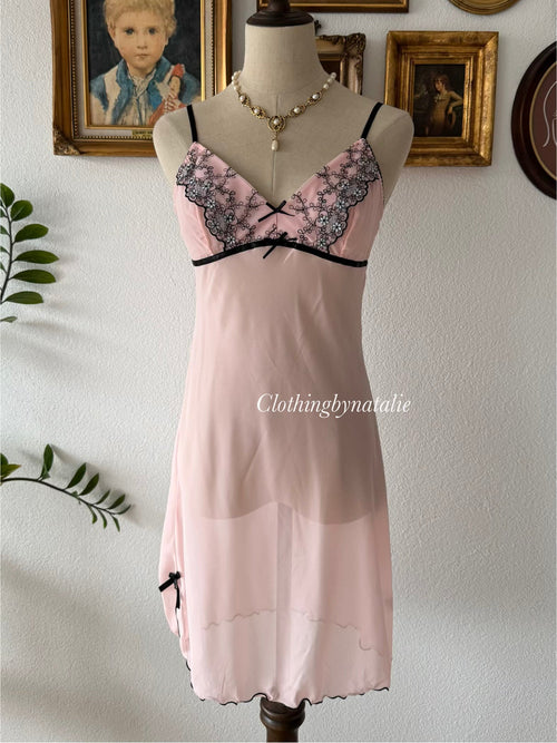 Sheer Pink Chiffon Slip Size S