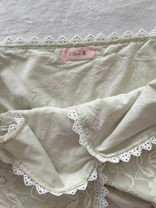 Y2K Green Lace Nylon Cami Size S