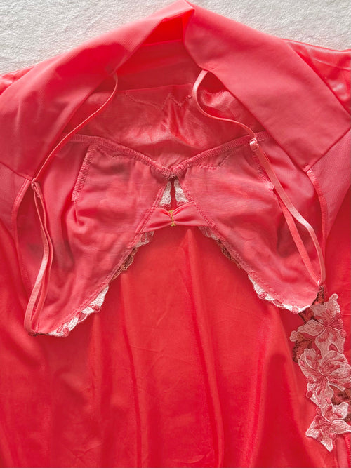 Embroidery Orange Nylon Babydoll size M