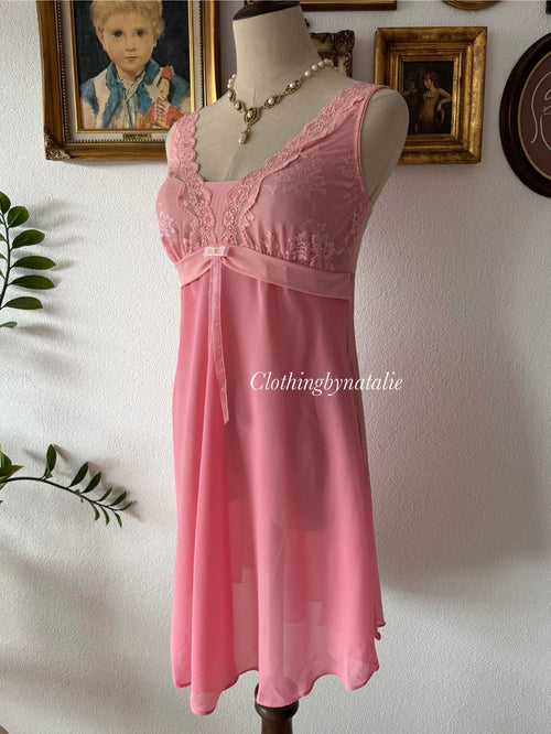 Coquette Pink Chiffon Babydoll Size S/M