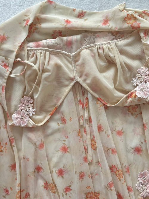 Floral Mesh Sheer Babydoll size M