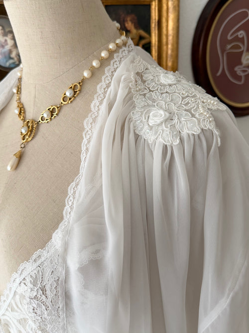 Pauline’s Crousseau Bridal Drop Waist Peignoir Set Size M/ small L