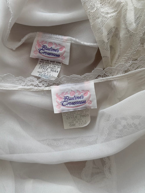 Pauline’s Crousseau Bridal Drop Waist Peignoir Set Size M/ small L