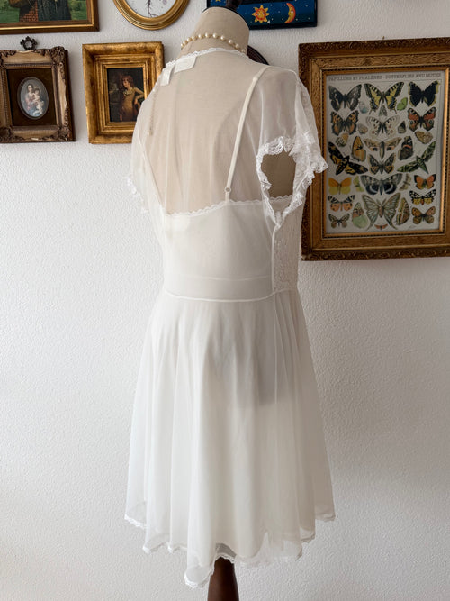 Delicates Nylon Lace Bridal Peignoir Size M