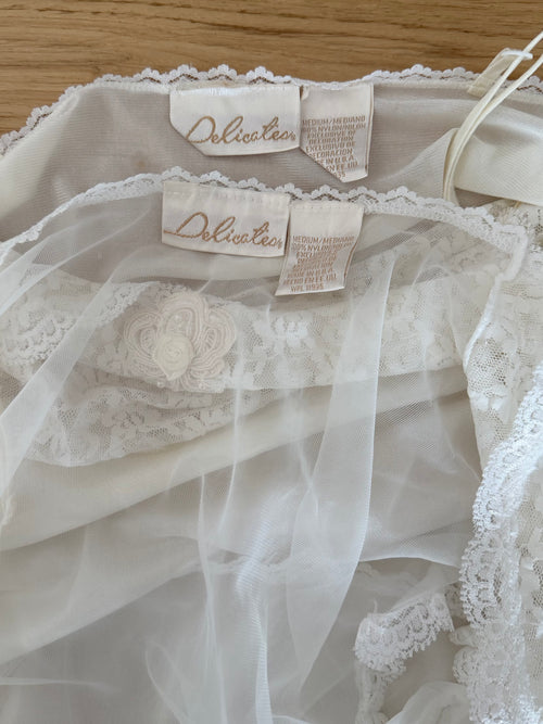 Delicates Nylon Lace Bridal Peignoir Size M