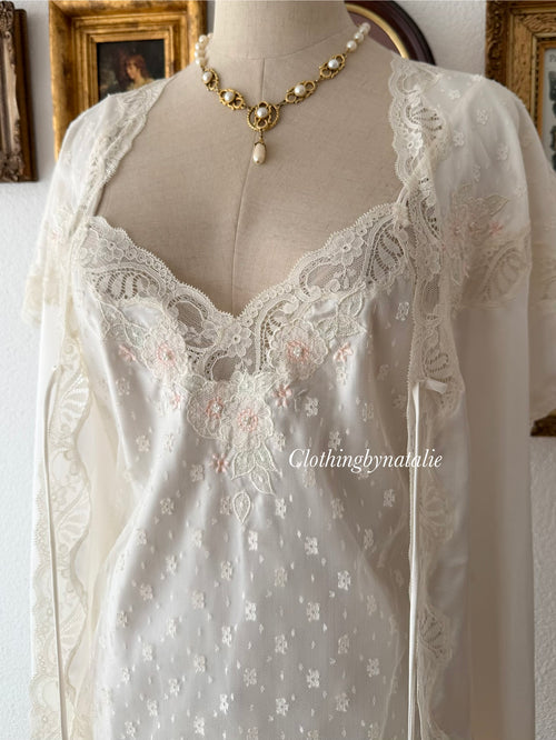 Sara Beth Bridal Satin Peignoir Set Size S