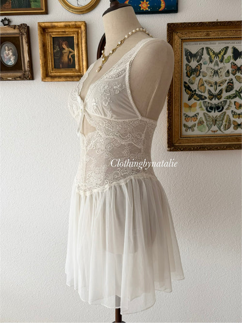 Embroidery Mesh Babydoll Size S
