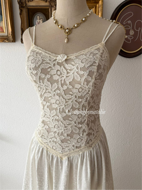 Drop Waist Satin Lace Slip Size XS