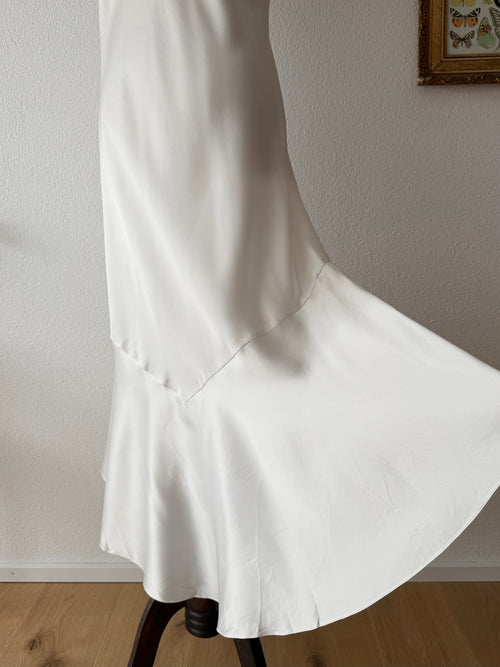 Etienne Fishtail White Maxi Dress Size M