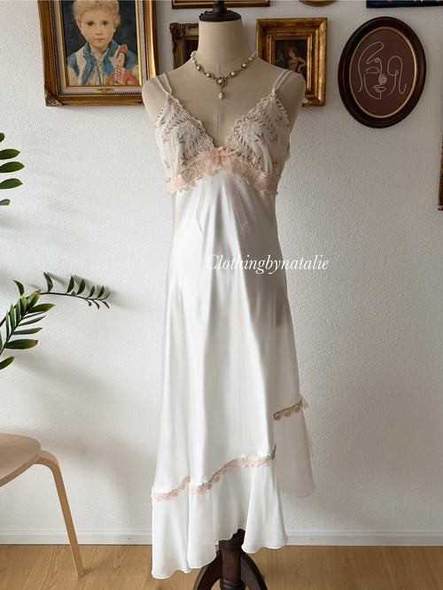 Delicates Maxi Satin Peignoir Set Size S