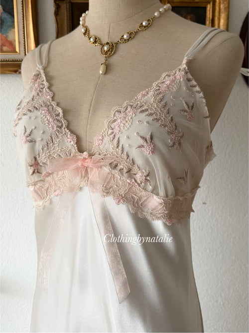Delicates Maxi Satin Peignoir Set Size S
