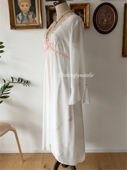 Delicates Maxi Satin Peignoir Set Size S