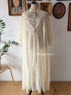 Barbizon Pleated Nylon Peignoir Set Size S