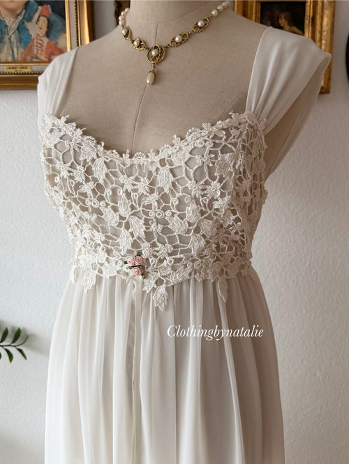 Flora Nikrooz Bridal Maxi Peignoir Set Size S
