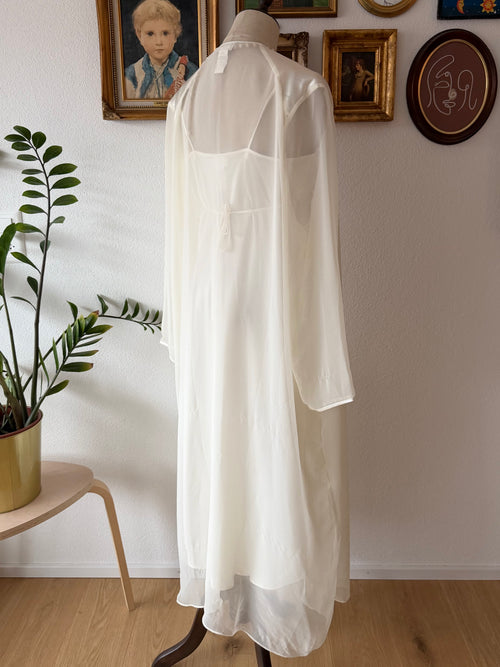 Delicates Bridal Satin Maxi Peignoir Set Size M