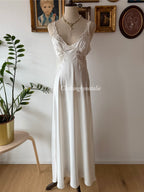 Neiman Marcus White Satin Maxi Gown size M