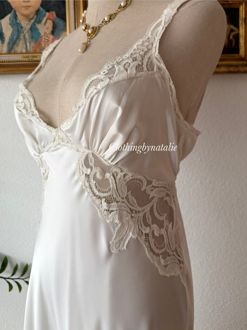 Neiman Marcus White Satin Maxi Gown size M