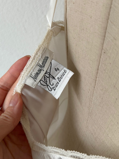 Neiman Marcus White Satin Maxi Gown size M