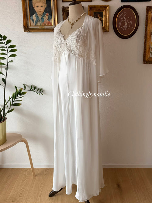 Inbloom Bridal Satin Maxi Peignoir Set Size M
