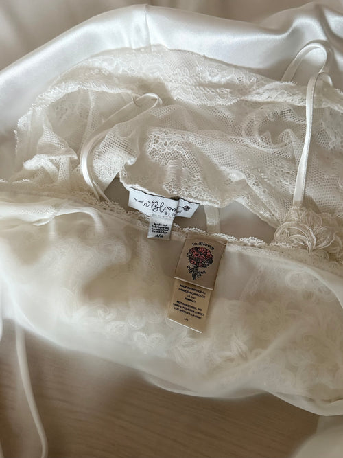Inbloom Bridal Satin Maxi Peignoir Set Size M