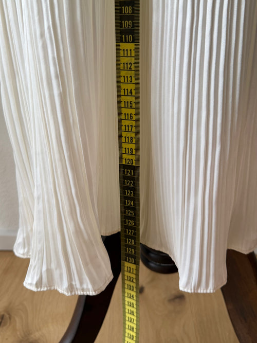 Delicates Cream Pleated Satin Maxi Gown Size S