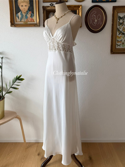 Inbloom White Satin Maxi Gown Size M