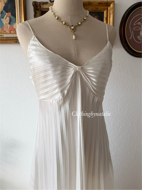 California Dynasty Pleated Satin Maxi Gown Size M/small L