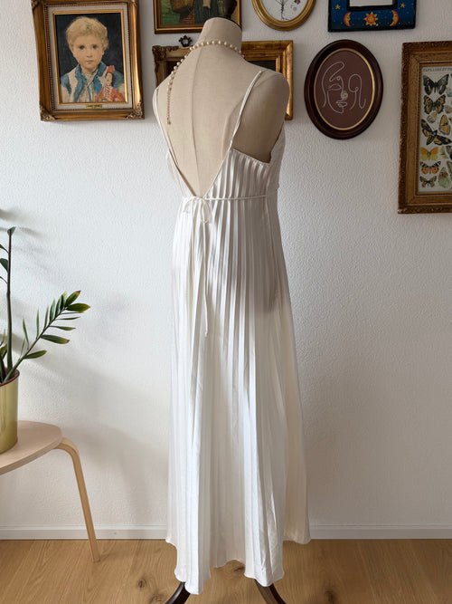 California Dynasty Pleated Satin Maxi Gown Size M/small L