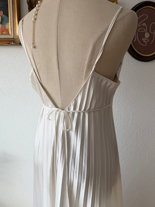 California Dynasty Pleated Satin Maxi Gown Size M/small L