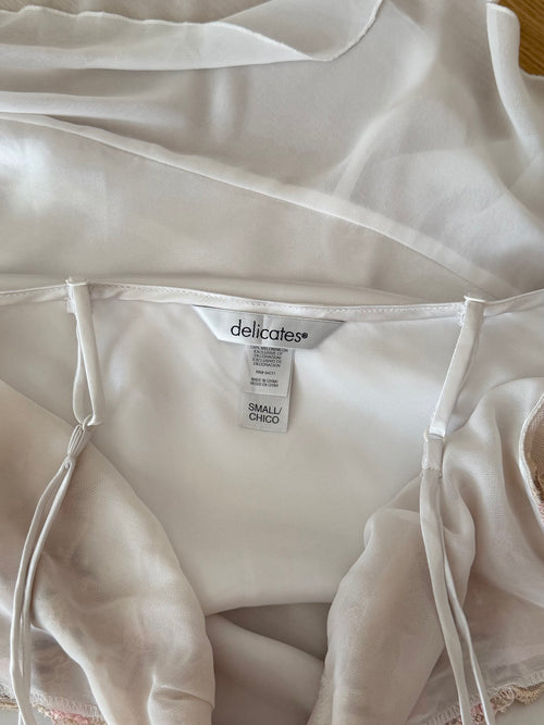 Delicates White Satin Mini Dress Size S