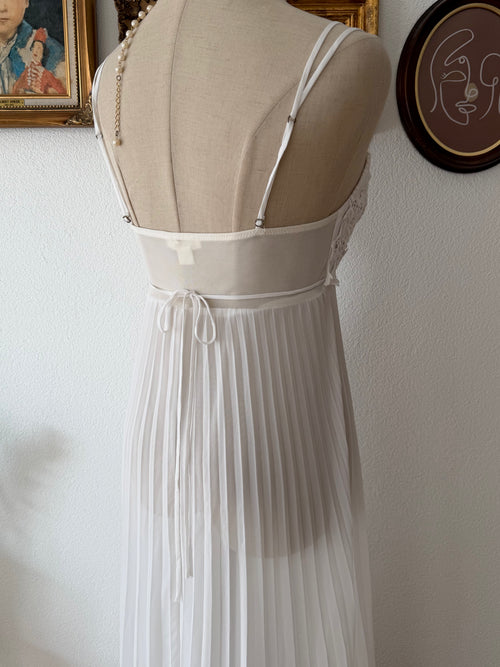 Flora Pleated Chiffon Maxi Gown Size S
