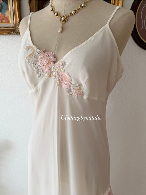 Delicates Sheer Chiffon Maxi Gown Size M