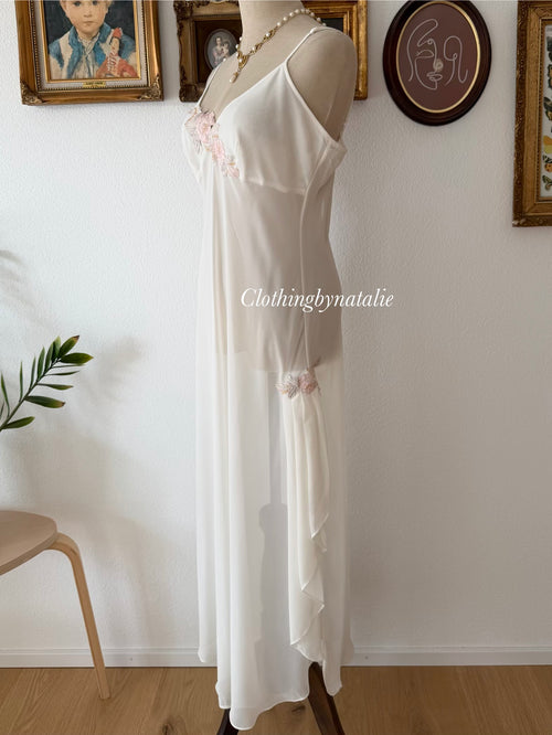 Delicates Sheer Chiffon Maxi Gown Size M