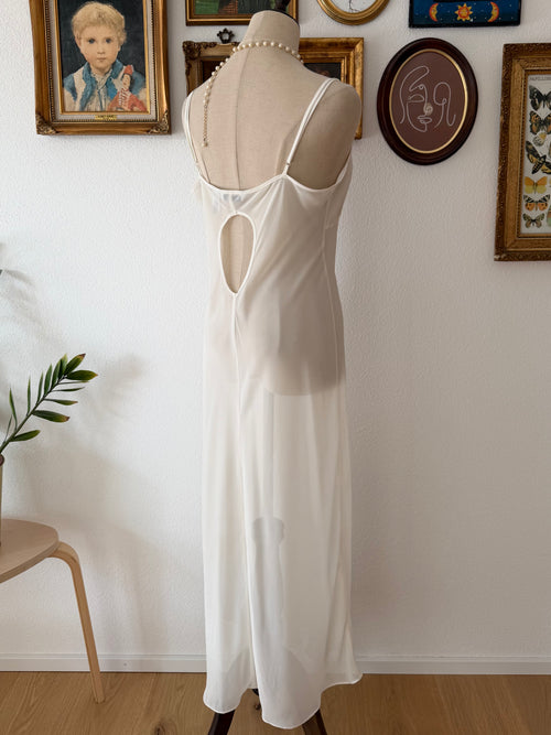 Delicates Sheer Chiffon Maxi Gown Size M