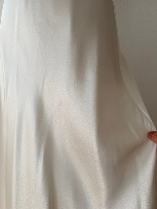 Valentino White Maxi Satin Gown Size M
