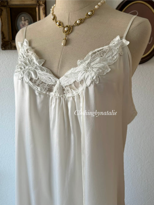 Miss Dior White Maxi Satin Gown Size L